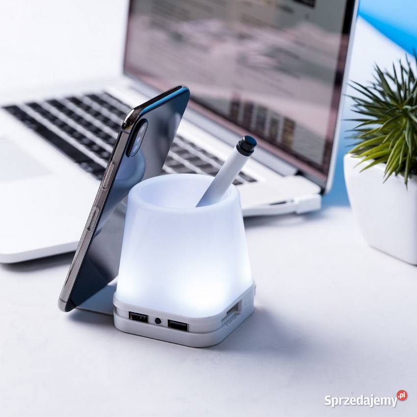 HUB USB KUBEK na długopisy podstawka LAMPKA LED