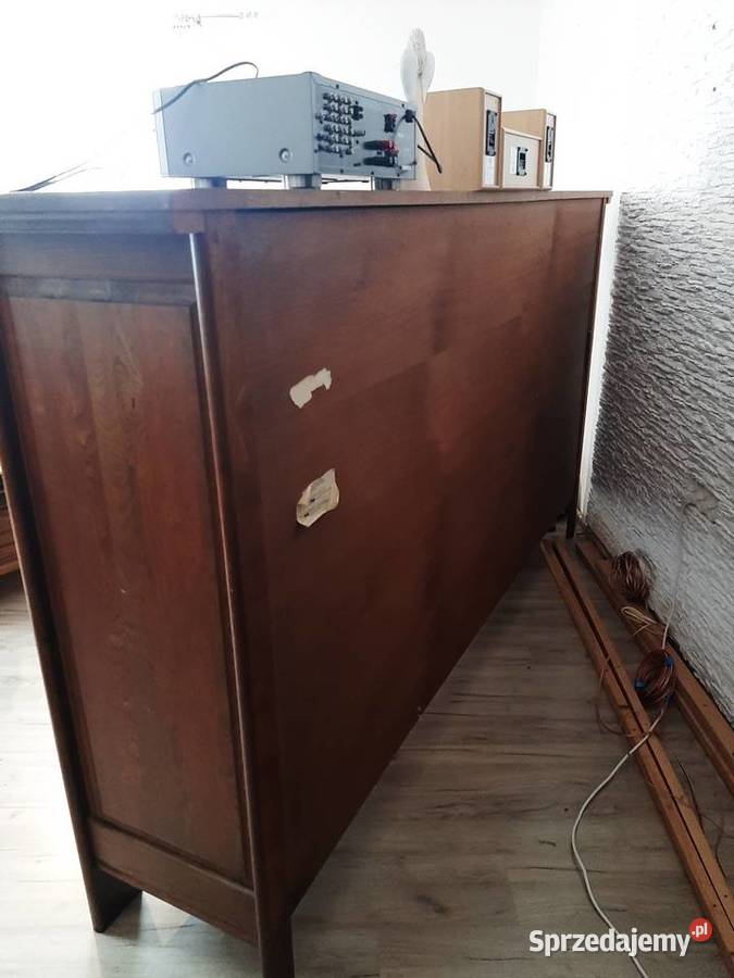 Duża drewniana dębowa komoda