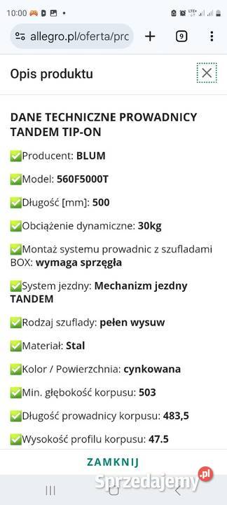 PROWADNICA TANDEM TIP ON Tomaszów Mazowiecki