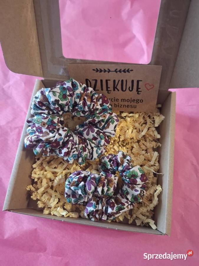 Zestaw mana i córka 2 scrunchie handmade Smolice