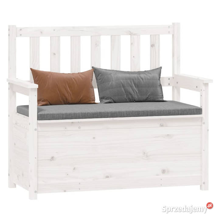 Ławka biała 1125x515x965 lite drewno sosnowe Warszawa