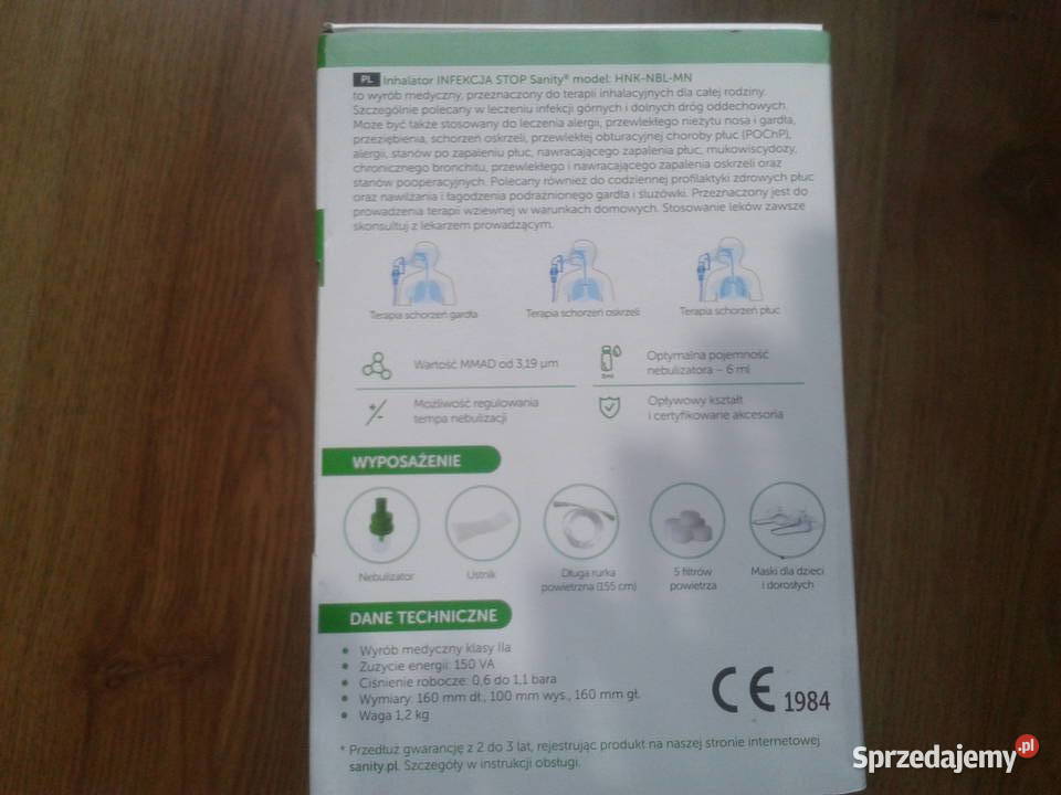 Inhalator Sanity Pozostałe małopolskie Kraków sprzedam