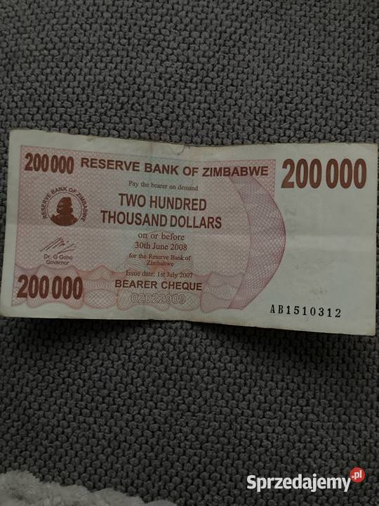200000 Dollars Zimbabwe Wejherowo