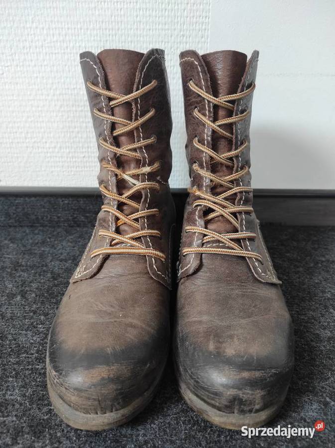 Skórzane buty wiązane brązowe wkładka 255 25.5cm Lublin