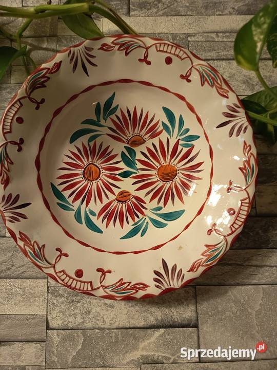 Ręcznie Malowana Patera Talerz Dekoracyjny Styl Bydgoszcz