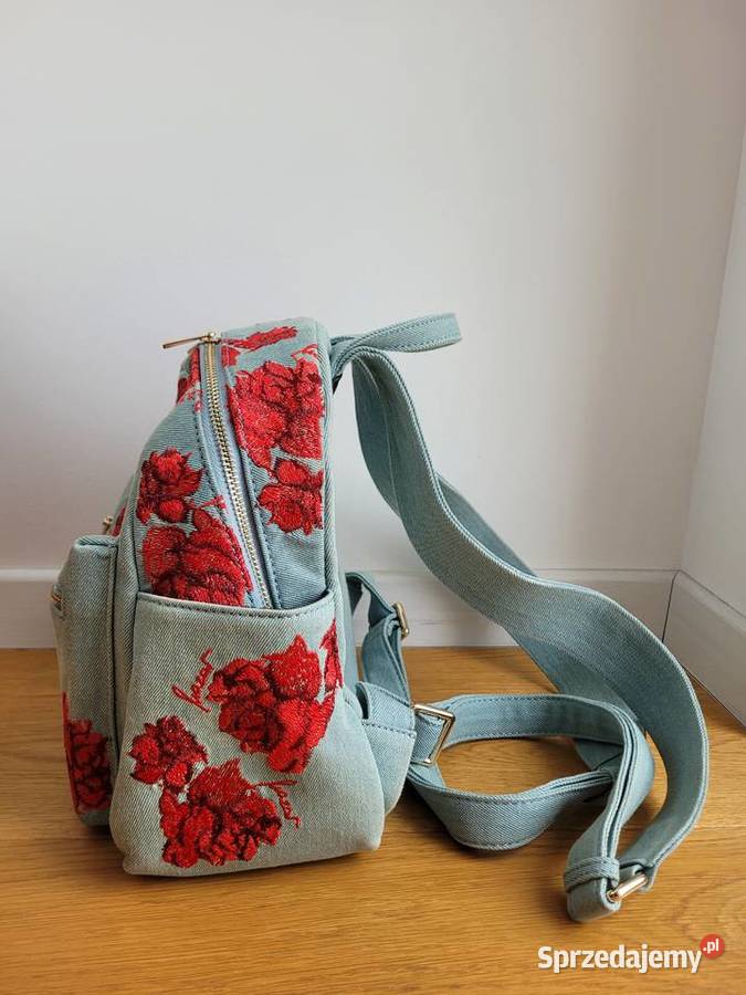 Niebeski plecak w czerwone kwiaty Kazar Liszki