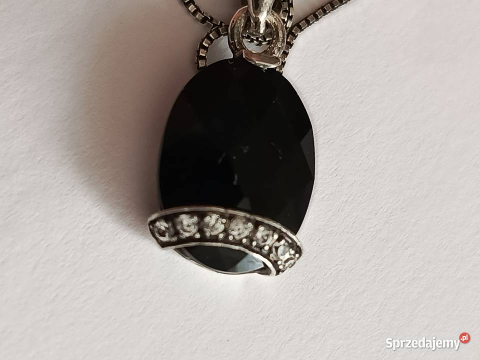 Naszyjnik czarny onyks cyrkonie podlaskie Białystok sprzedam