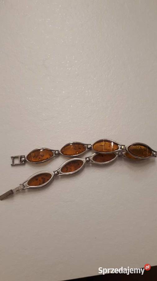Bransoleta srebrna z bursztynami Radom