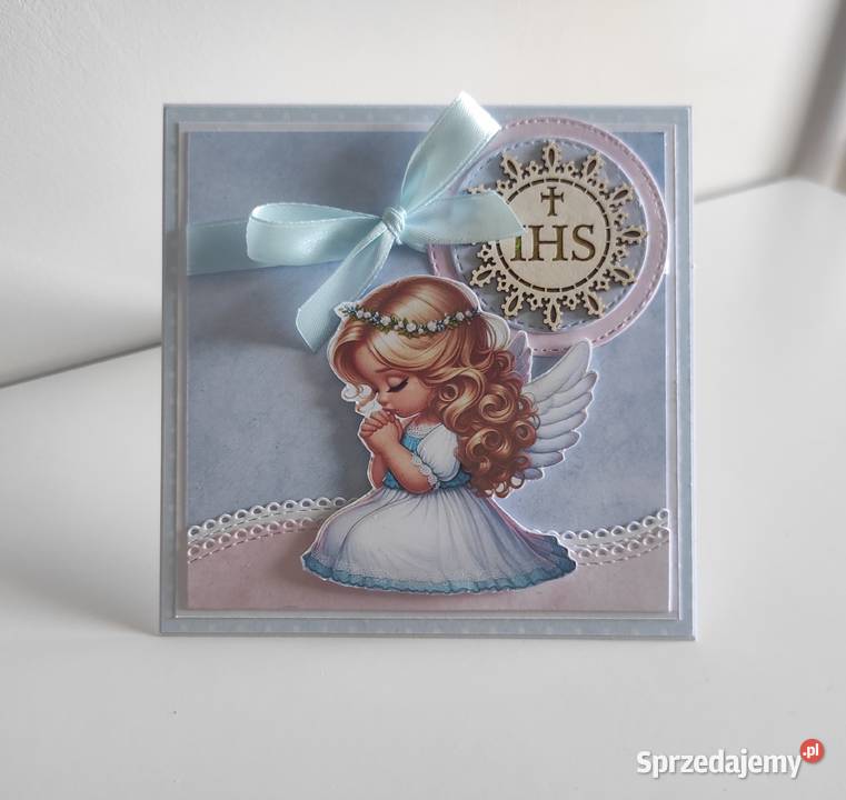 Kartka ręcznie robiona na Komunię Świętą Łódź
