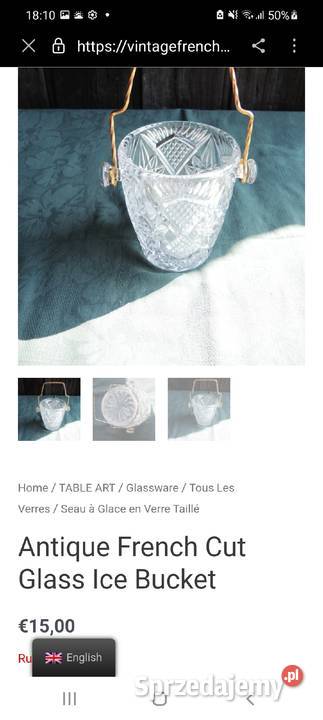 Antyczne Francuskie wiaderko na lód Wola Podłężna sprzedam