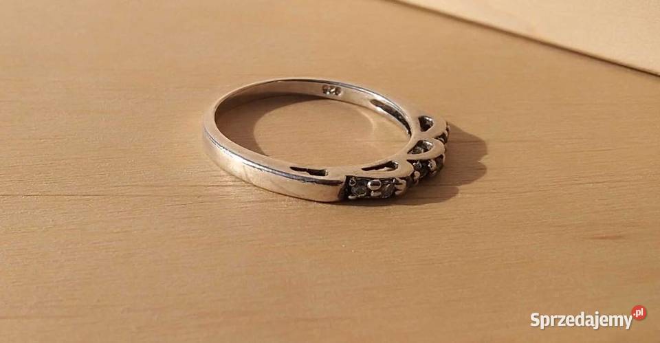 Pierścionek srebro 925 17mm cyrkonia Cieszyn