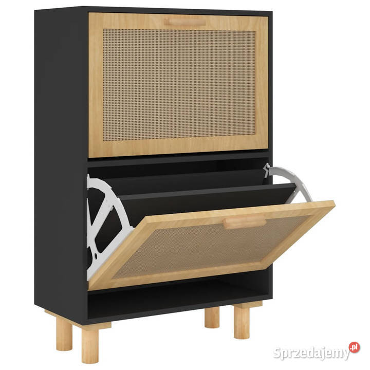 Szafka na buty czarna 52x25x80 materiał