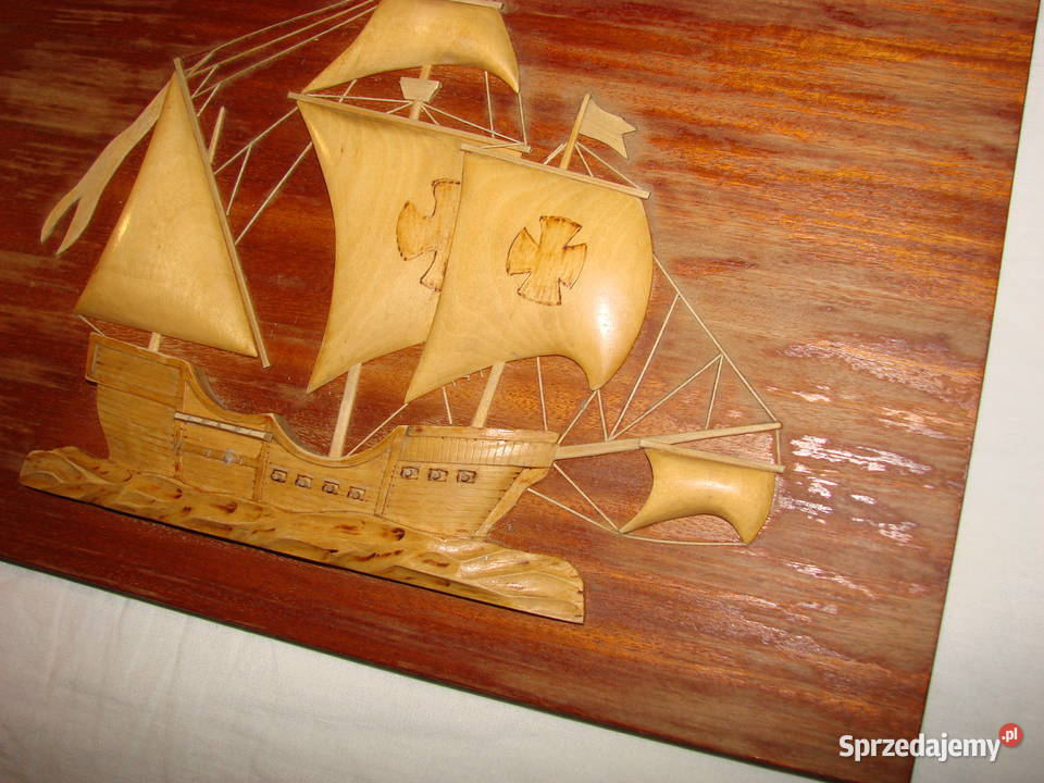deska z żaglowcem pamiątka Stocznia Komuny pomorskie Pruszcz Gdański sprzedam