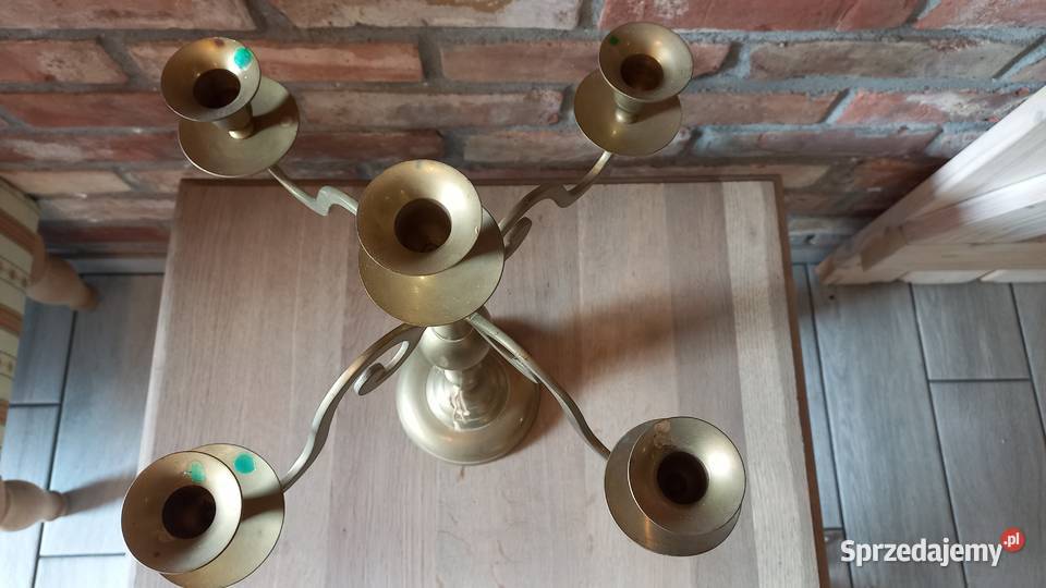Świecznik mosiężny pięcioramienny Kandelabr 40