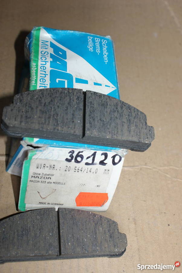 KLOCKI HAMULC MAZDA 323 7780 Zestaw klocków osobowe Białobrzegi sprzedam