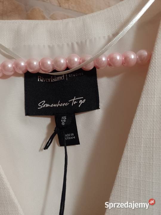 36S River Island Kremowa kamizelka garniturowa z Kraków