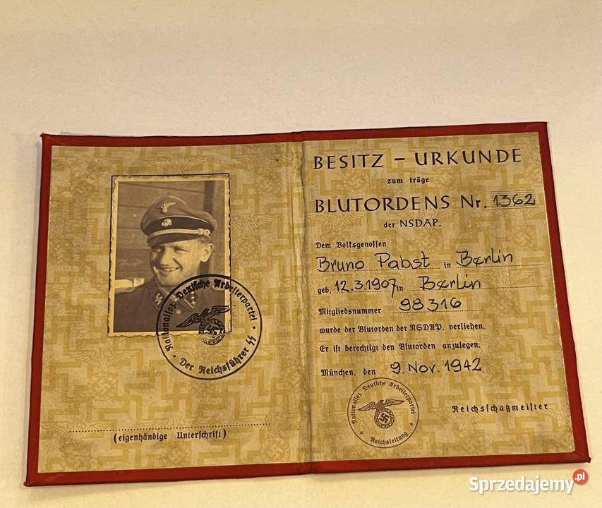 Legitymacja niemiecka III Rzesza