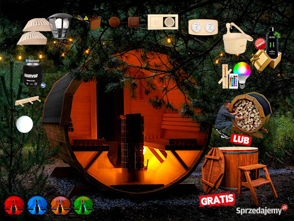 SAUNA Ogrodowa 200 OKNO 100 BECZKA 500L Nowy Targ