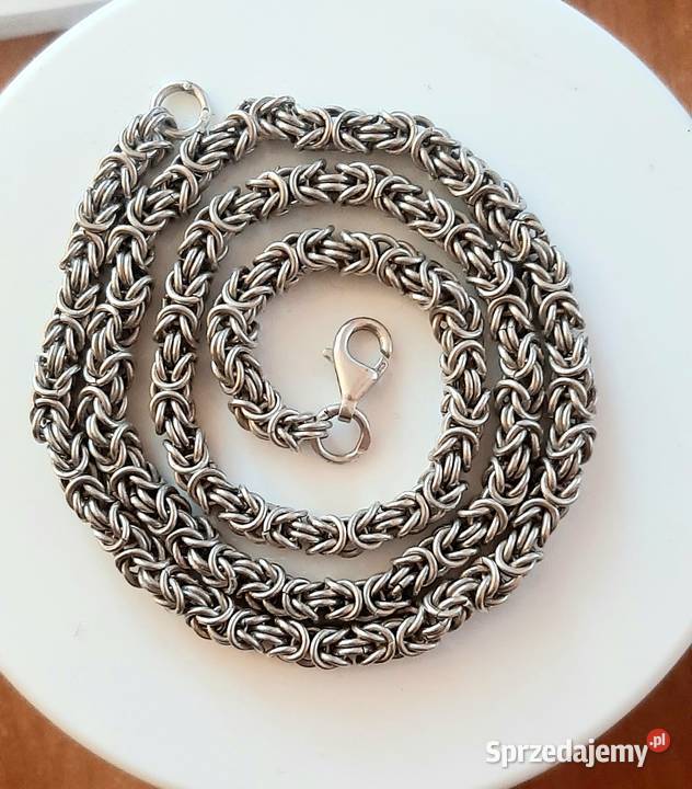 Srebrny naszyjnik królewski splot srebro podkarpackie