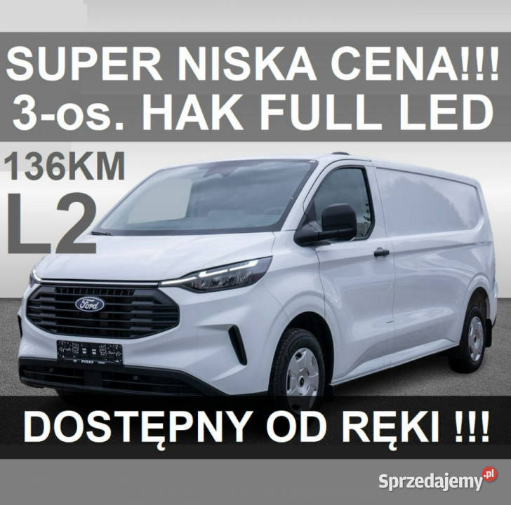 Ford Transit Custom L2 136 Hak Full LEd Kamera zachodniopomorskie Szczecinek