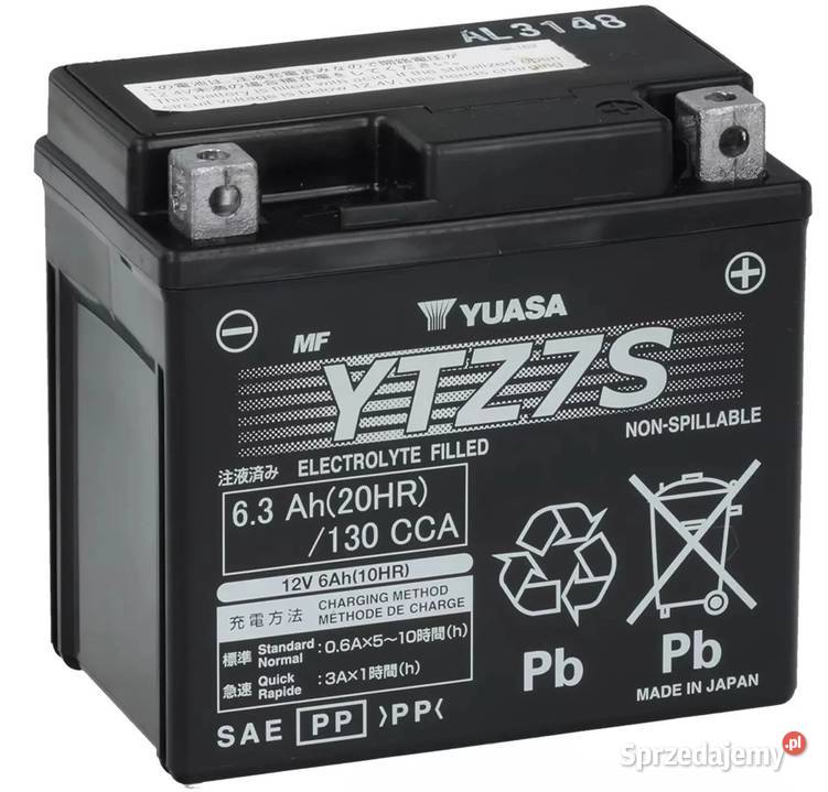 Akumulator 6Ah 130Ah motocyklowy YUASA YTZ7S lubuskie
