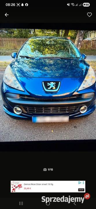 Peugeot 207 2008r benzyna lakier metallic