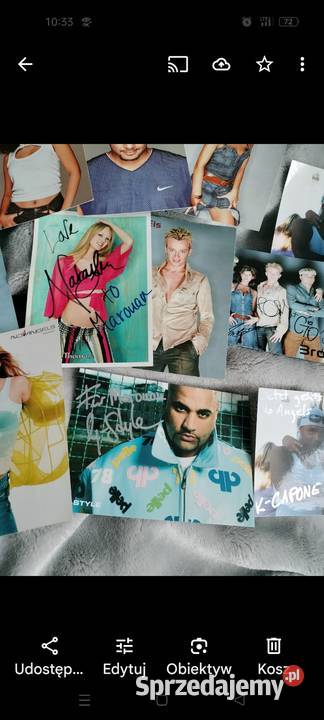 Grupy muzyczne zestaw kart autografy różne Choszczno