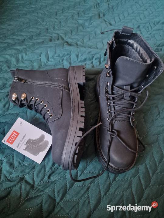 NOWE Botki damskie czarne klasyczne CLEVE Wrocław