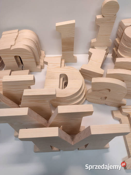 litery drewniane Inicjały ślubne wesele ślub Wyposażenie wnętrz Kraków