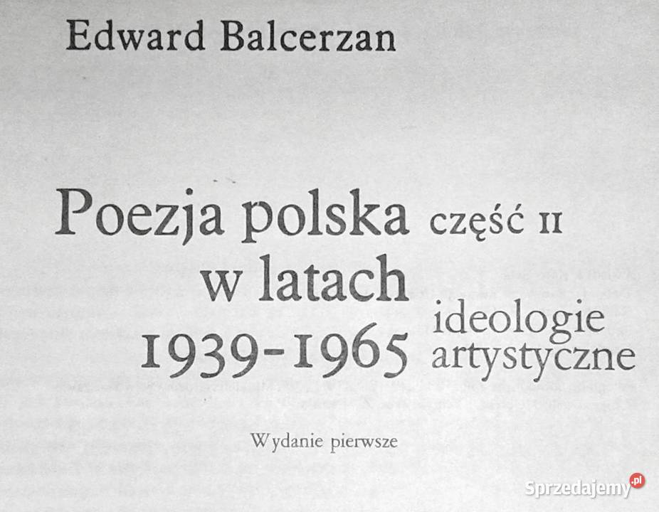 Poezja polska w latach 19391965 Cz 2 Edward Rok wydania 1988 lubelskie Chełm
