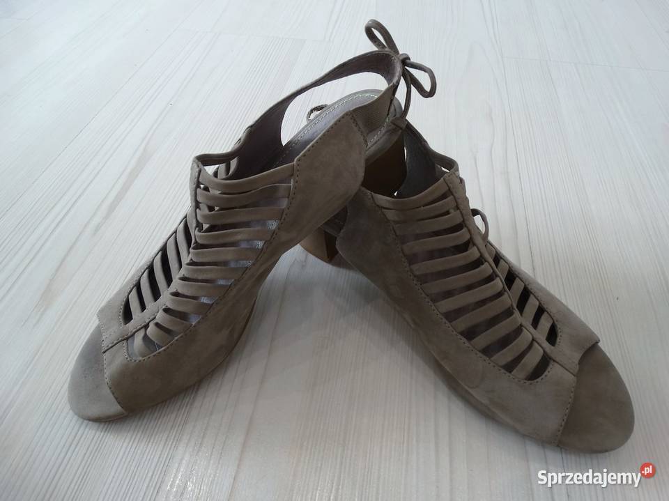 Buty Sandały Skórzane Skóra Naturalna Beżowe skóra podlaskie Łomża