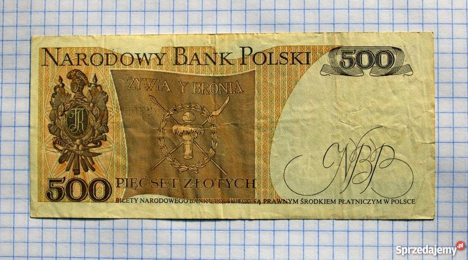 BANKNOT 500 ZŁOTYCH 1982 POLSKA T KOŚCIUSZKO lubelskie Piszczac
