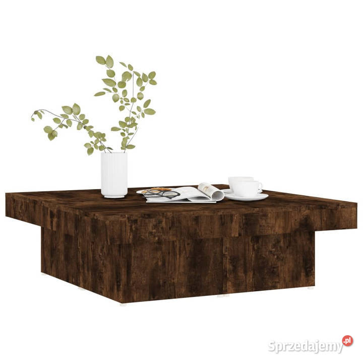 Stolik kawowy przydymiony dąb 90x90x28 WM826635 Meble Warszawa