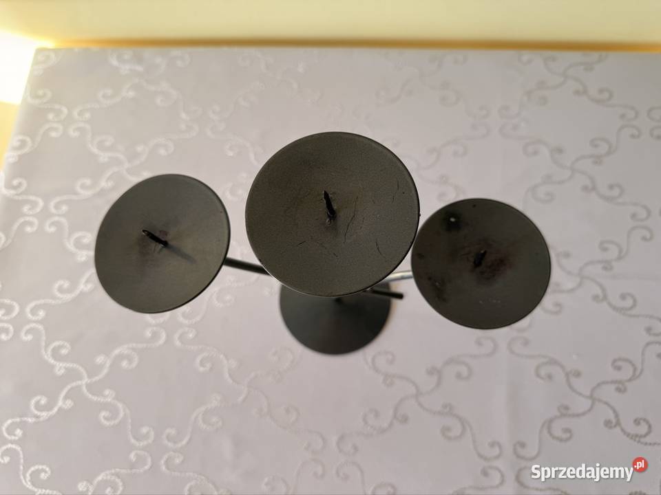 Metalowy świecznik na 3 świece Vintage elegancki Czerwionka-Leszczyny