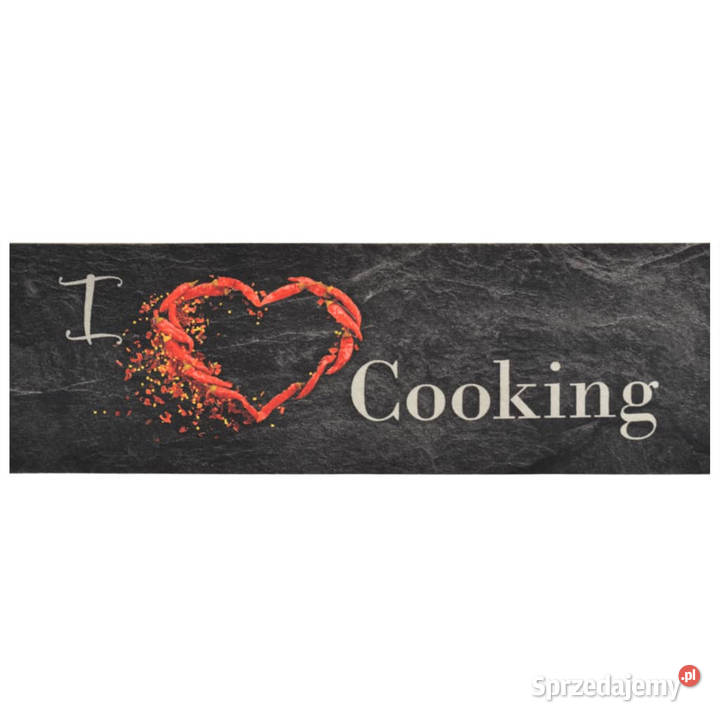 Dywanik kuchenny wzór z napisem Cooking czarny Warszawa
