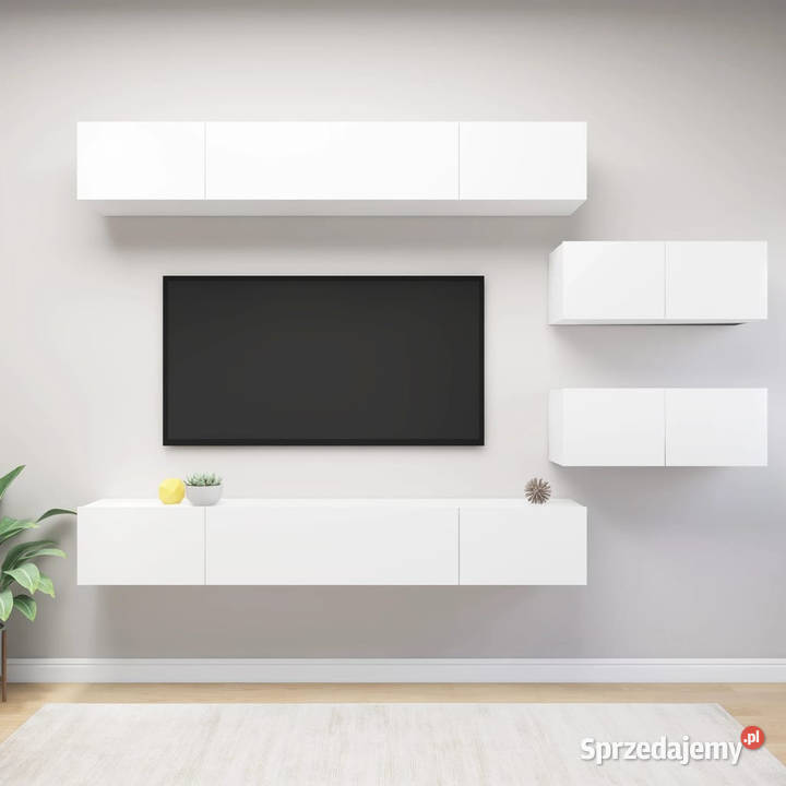6cz zestaw szafek TV biały materiał mazowieckie Warszawa