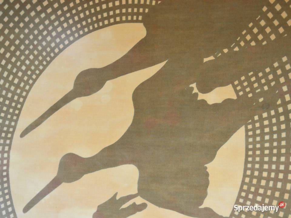 Batik żurawie oprawa szkłem w ramce 110 88 lata Bronisze