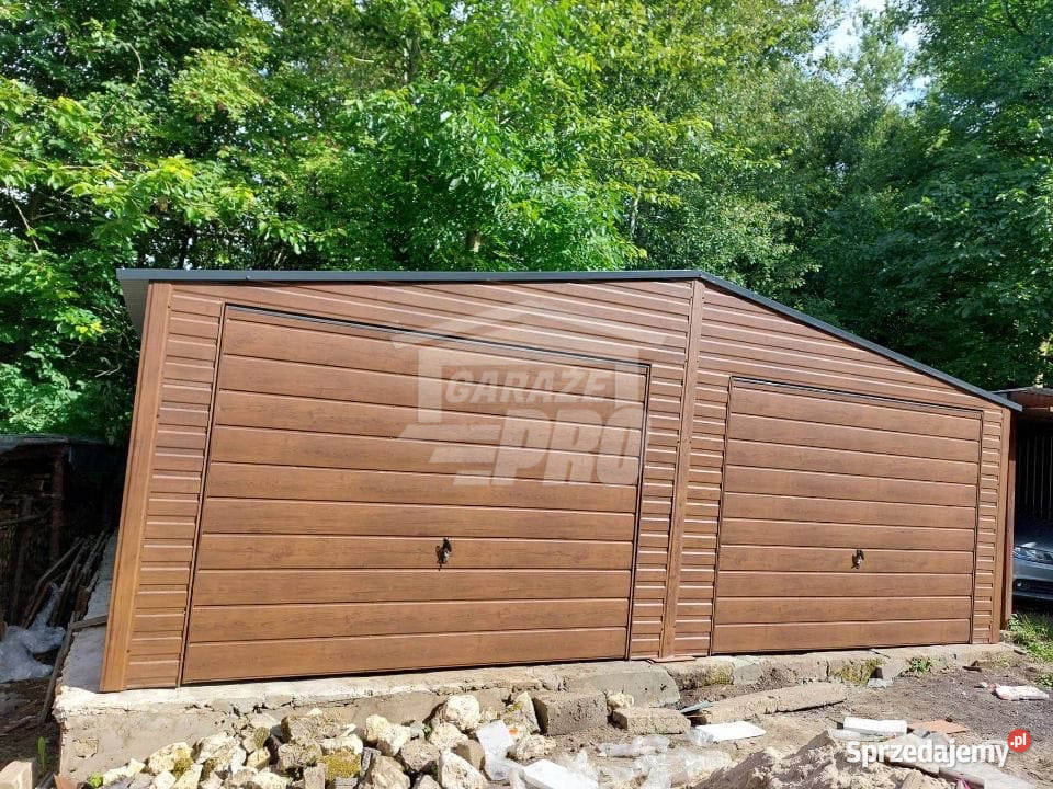 Garaz blaszany 7x5 2x Brama uchylna Krynica-Zdrój