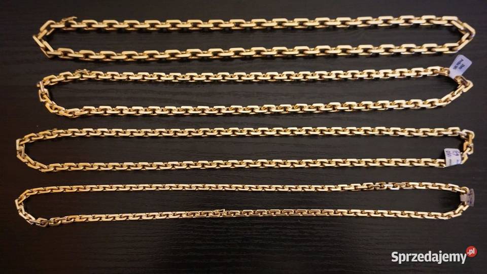 ZŁOTY KUTY ŁAŃCUSZEK SUPER ŁAŃCUCH ANKIER DUŻY Biżuteria dla Panów