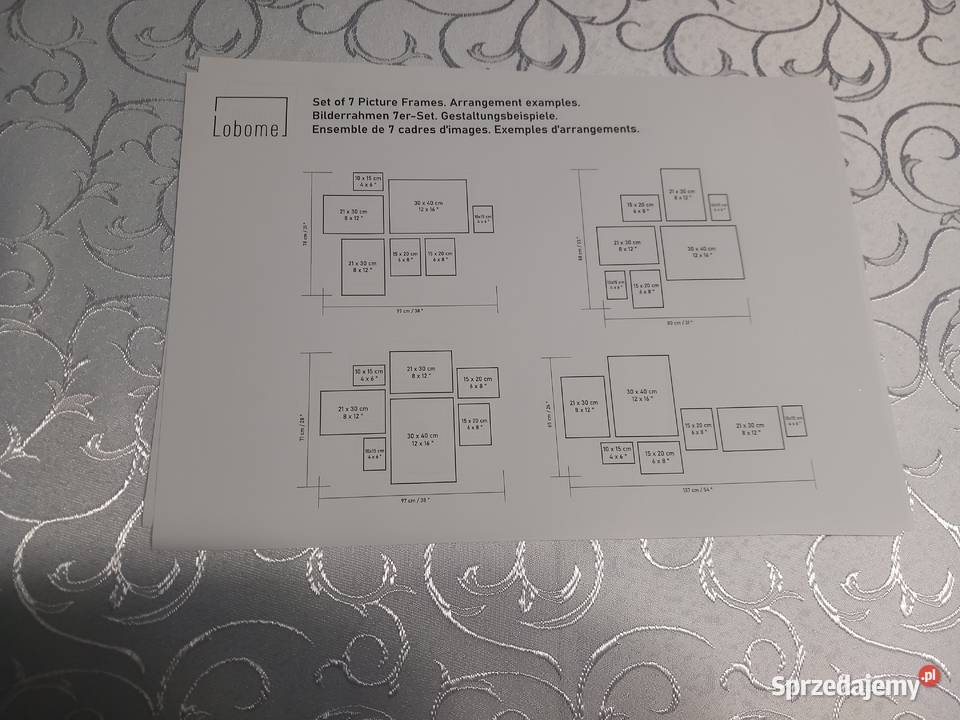 Zestaw 7 białych drewnianych ramek na zdjęcia w Gaj