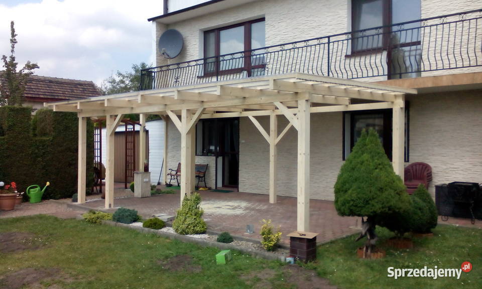 Zadaszenie Wiata Taras 35x7 dach PCV gont Smolice