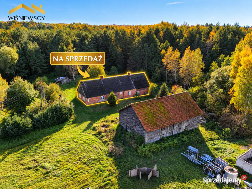 Dom z cegły do remontu działka 1900 m Kiełkuty
