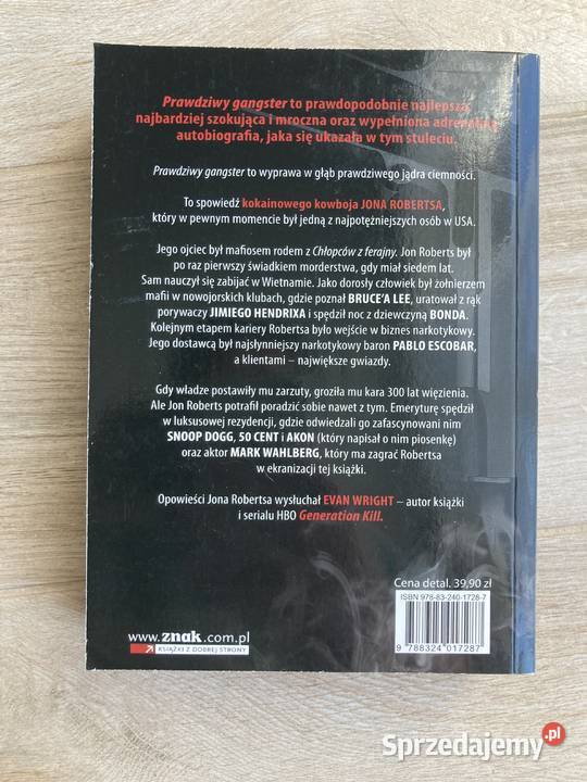 Prawdziwy gangster Jon Roberts Evan Wright mazowieckie Strupiechów sprzedam