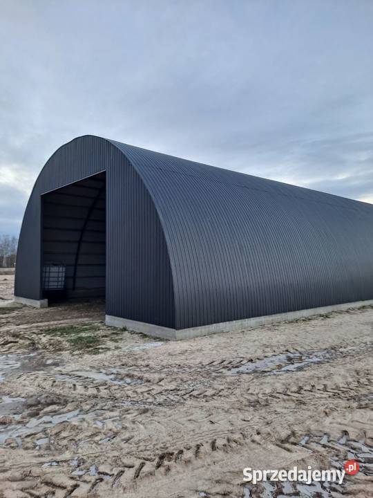 Hala łukowa 11 x 25m wiata na slome maszyny Lisków