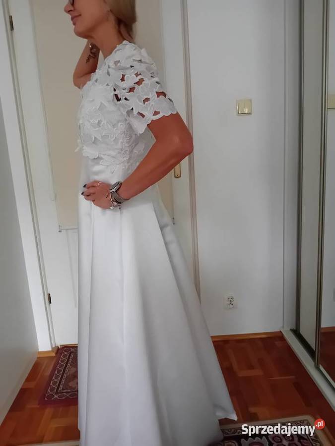 suknia ślubna biała góra haft richelieu Rozmiar 40(L) Damska Warszawa sprzedam