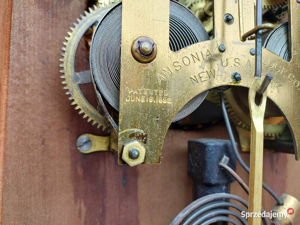 Zabytkowy zegar kominkowy Ansonia Salem USA Tczew
