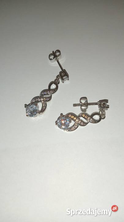 Długie kolczyki z cyrkoniami małopolskie Nowy Sącz