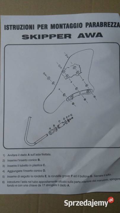 NOWA SZYBA OWIEWKA OSŁONA PIAGGIO SKIPPER podlaskie