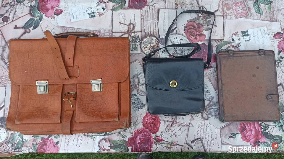 Stare skórzane torby aktówki raportówki Wieluń