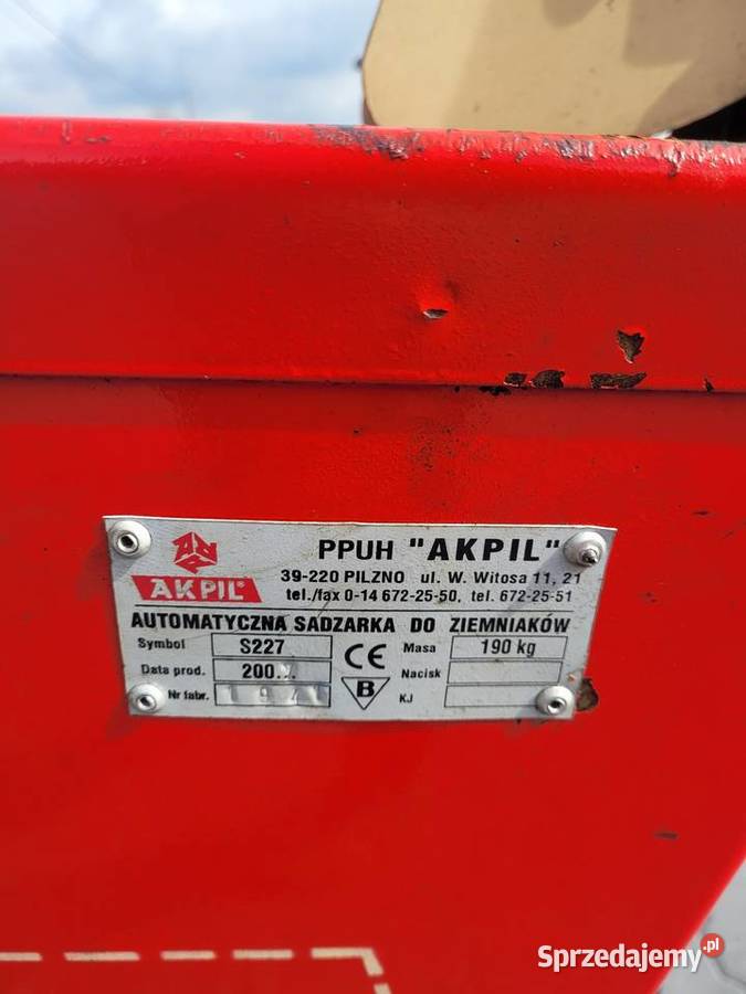 Sadzarka do ziemniaków akpil Sadzenie/siewniki Stogniowice